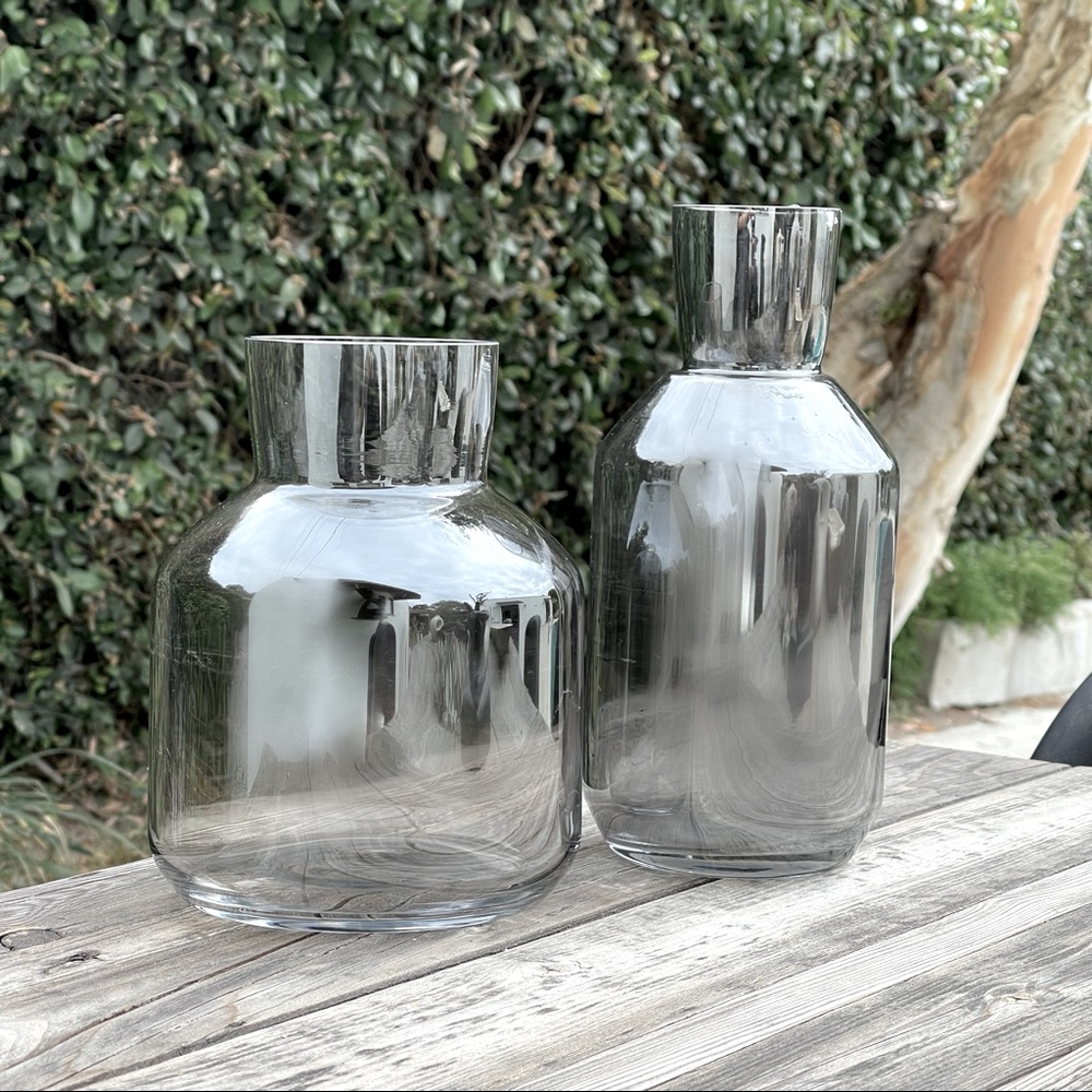 Mirrored glass vase set
